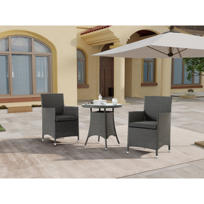 Jaquilyn Round 2 - Person 27.5'' L Outdoor Dining Set -  Red Barrel StudioÂ®, 47E09245CBED4BBE998C5880A52A0430