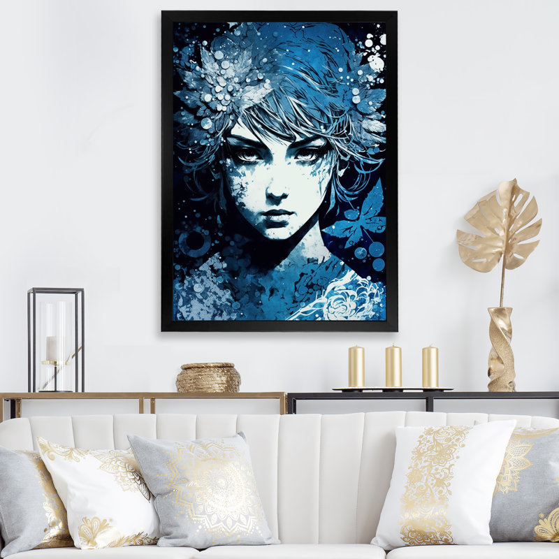 «Dyron Vintage» par Retro Blue II sur impression sur toile, Cadre photo noir, H 44 po x l 34 po x P 1,5 po