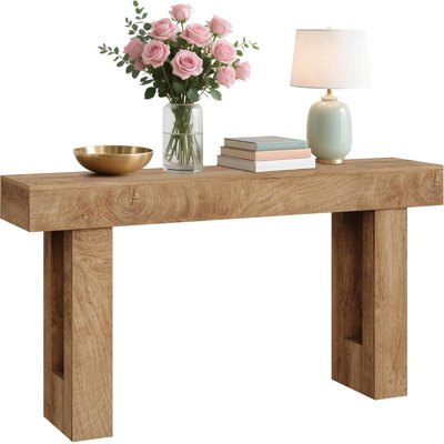 63" Farmhouse Console Table, Long Sofa Table Behind Couch, Wooden Entryway Table