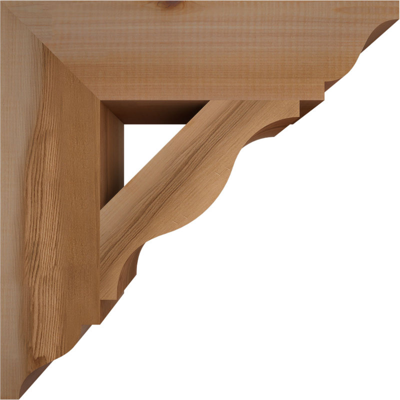 Support traditionnel Funston, Cèdre rouge de l'Ouest, Lisse, H 16 po x l 3,5 po x P 16 po
