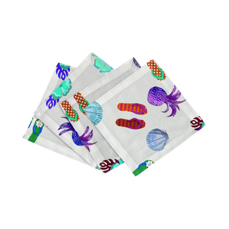 Cotton Blend Square Napkins, Colorful