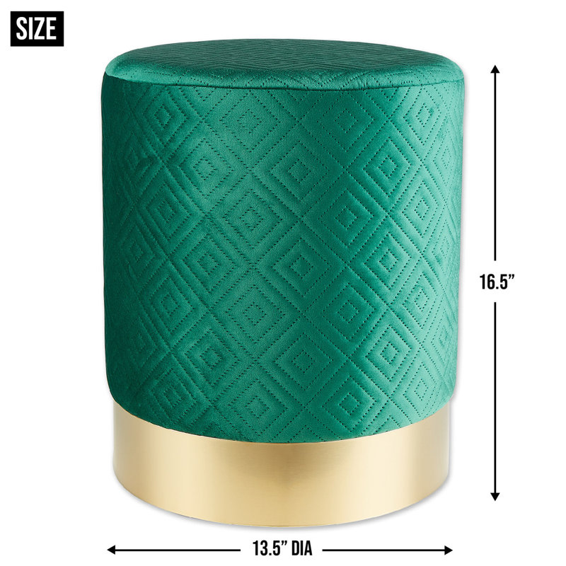 TABOURET EN VELOURS BLANC, Vert
