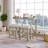 3-Piece Farmhouse Counter Height Dining Set: Table & Upholstered Stools, USB Port-572051559