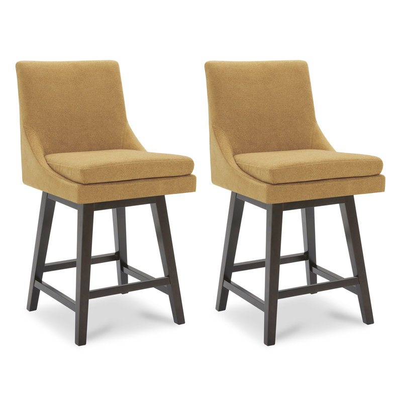 Aleksy Swivel Counter & Bar Stool, Canary Yellow, Counter Stool (26.5" Seat Height)
