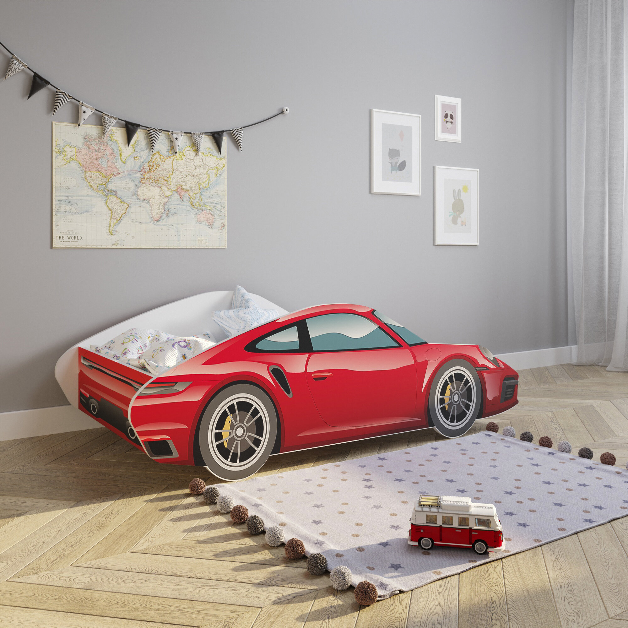 Roomie Kidz Auto-Kinderbett Littrell, 80 x 160 cm