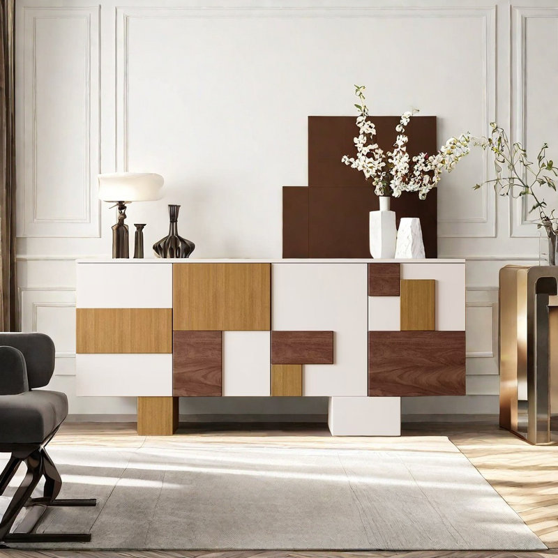 Buffet Nordic, Blanc / brun