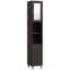 Grande armoire de rangement pour salle de bain avec miroir, armoire tour autoportante avec tablettes réglables-793795552
