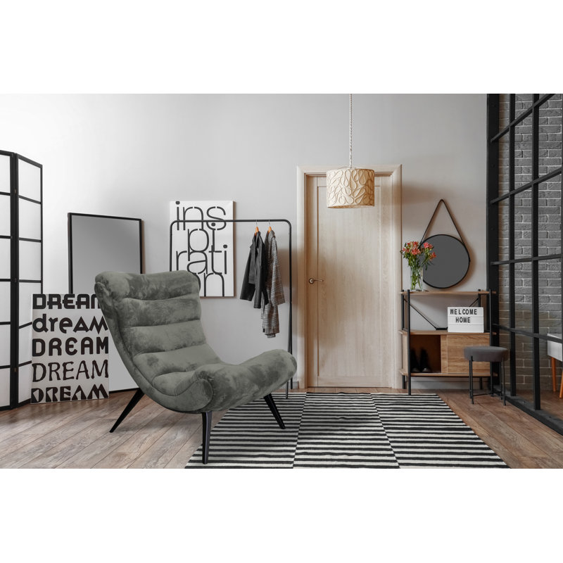 Owlswick Upholstered Swivel Slipper Chair, Grey