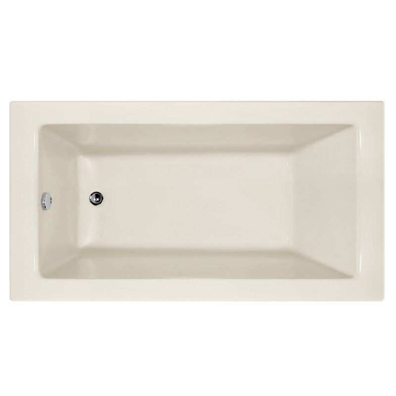 Sydney 72'' L Soaking Bathtub, Biscuit, Left, Polished Chrome