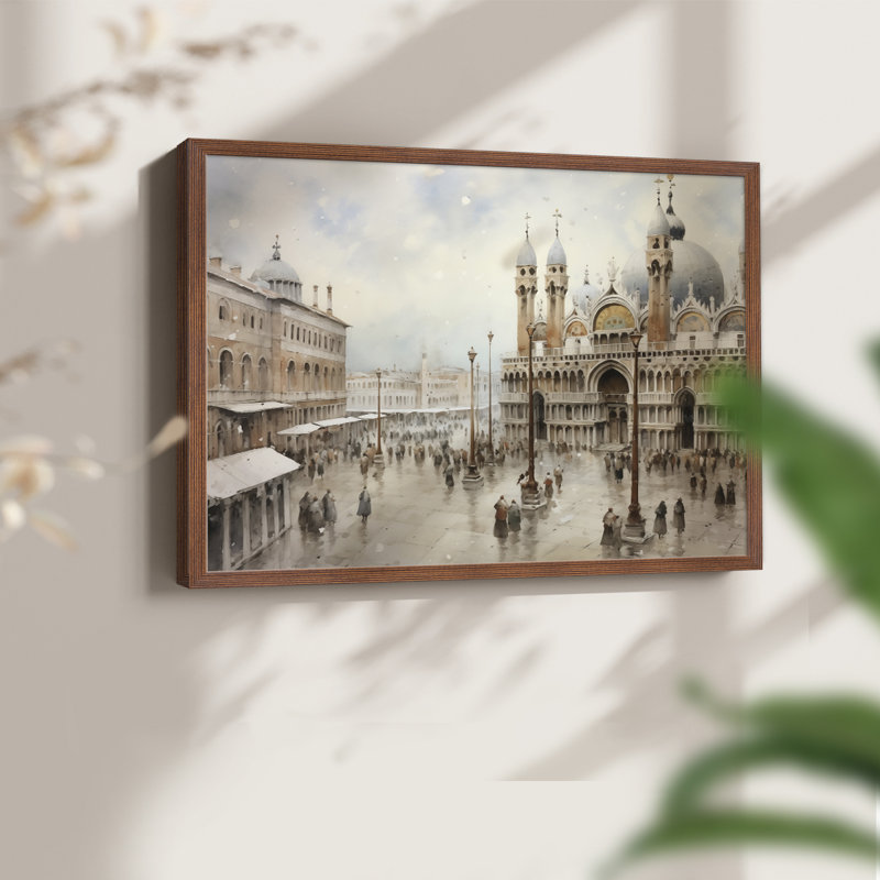 Chirstmas Art-CECXLIV -Impression encadrée - réversible, H 16 po x l 20 po, Noyer