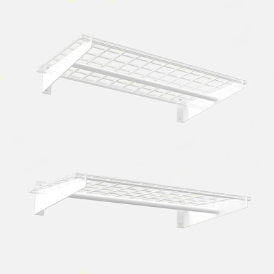 HyLoft 36-by-18-Inch Wall Shelf with Hanging Rod - Pack of 2