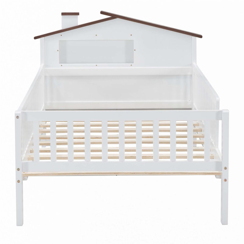 Lit plateforme en bois avec rangement à DEL et rangement intégré, Simple, Blanc