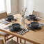 Service de table en porcelaine bleu orageux Artisan Stone (service de 12 pièces pour 4 personnes)