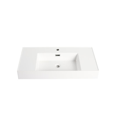 Lavabo de salle de bain 36 po en résine - Élégant, lavabo supérieur robuste et durable