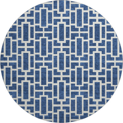 Premium Machine Washable Prisco Navy Rug