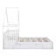 Grand lit plateforme en bois avec garde-corps et 2 tiroirs, blanc-248420701