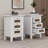 Wooden Nightstands Set Of 2 With Rattan-Woven Surfaces And Three Drawers