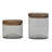 Hand-Blown Glass Jar With Natural Mango Wood Lid-1622949019