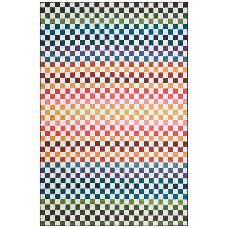 Tapis intérieur / extérieur en polypropylène tissé à la machine Nadiah, Rectangle 5 pi 1 po x 7 pi 7 po