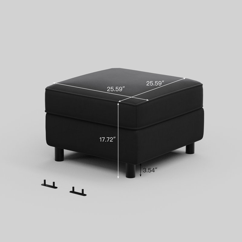 Repose-pieds en velours pour canapé modulaire, Velours noir