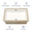 22" x 15-1/2" White Ceramic Rectangular Undermount Bathroom Sink with Overflow Lavatory Vanity Sink