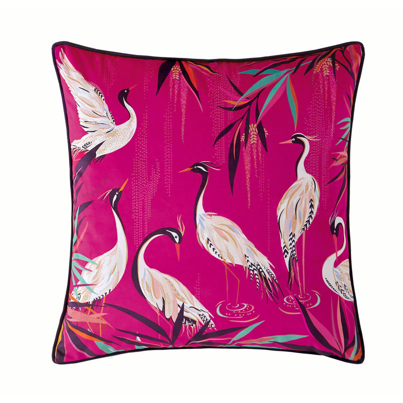 Heron Feathers Cushion With Filling