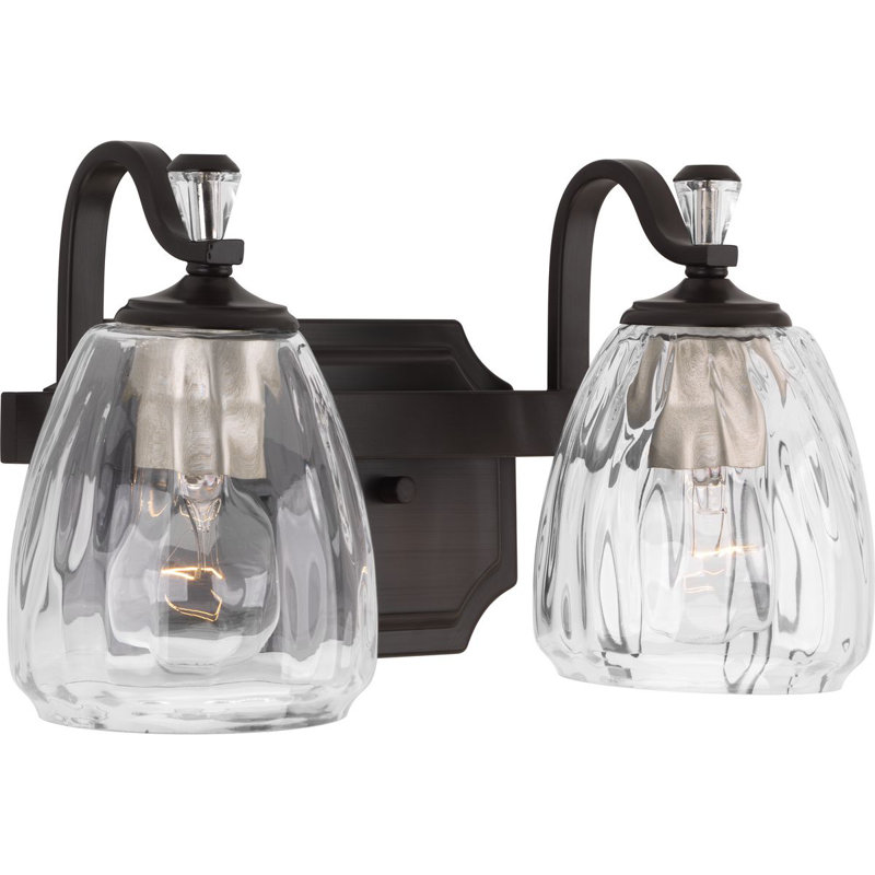 2 - Light Dimmable Vanity Light, Antique Bronze