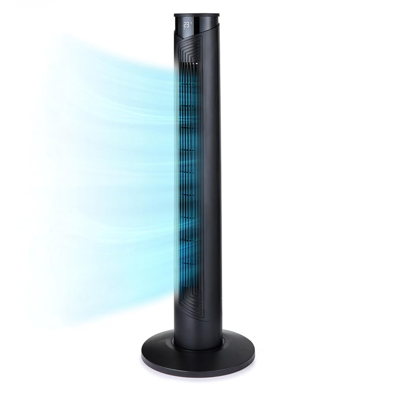 GEEPAS 37" Tower Fan with Remote Control 12H Timer 45W, Black