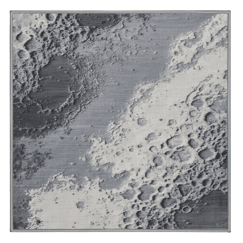 Tapis gris lavable à la machine, Carré 5 pi