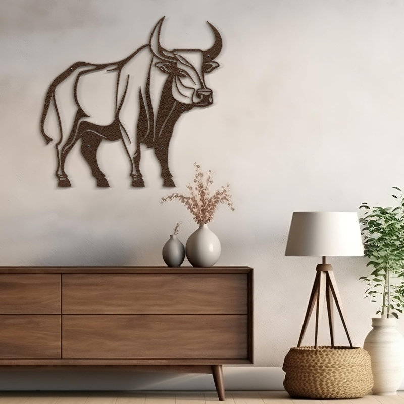 Décoration murale en métal, H 12 po x l 18 po x P 0,05 po, Bronze