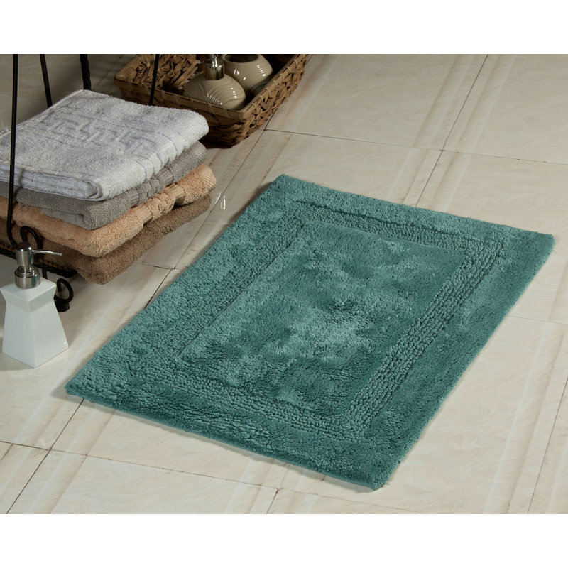 Ensemble de tapis pour salle de bain 100% coton Purdy, Bleu arctique
