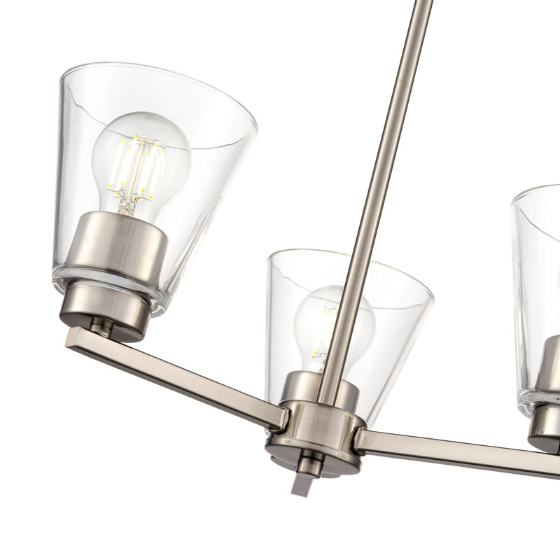 Lustre 3 lumières 18 po Strayhan - Nickel brossé, Nickel brossé