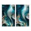 Géode abstraite turquoise II - ensemble d'art mural abstrait en marbre 2 pièces-1009310949-1009310948