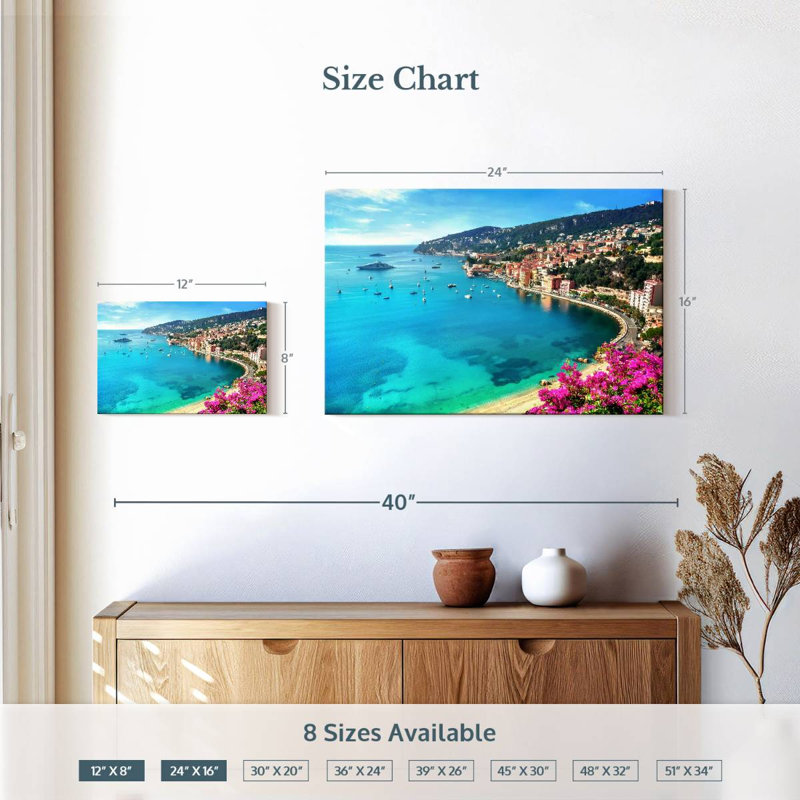 Gillard Villefranche-Sur-Mer Coastal Gillard, H 16 po x l 24 po