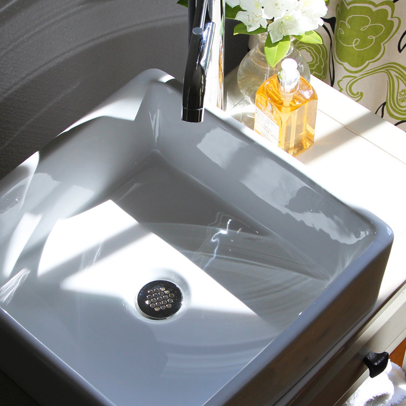 Nantucket Sinks Brant Point 15'' White Vitreous China Square Bathroom Sink