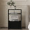Slim Black Narrow Bedside Table With Magazine Rack 