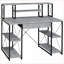 Bureaux avec huche, tiroir et amp; Tablettes ouvertes de 47,5 po de largeur Bureau noir | Noir + gris | Bois et métal-1679541748