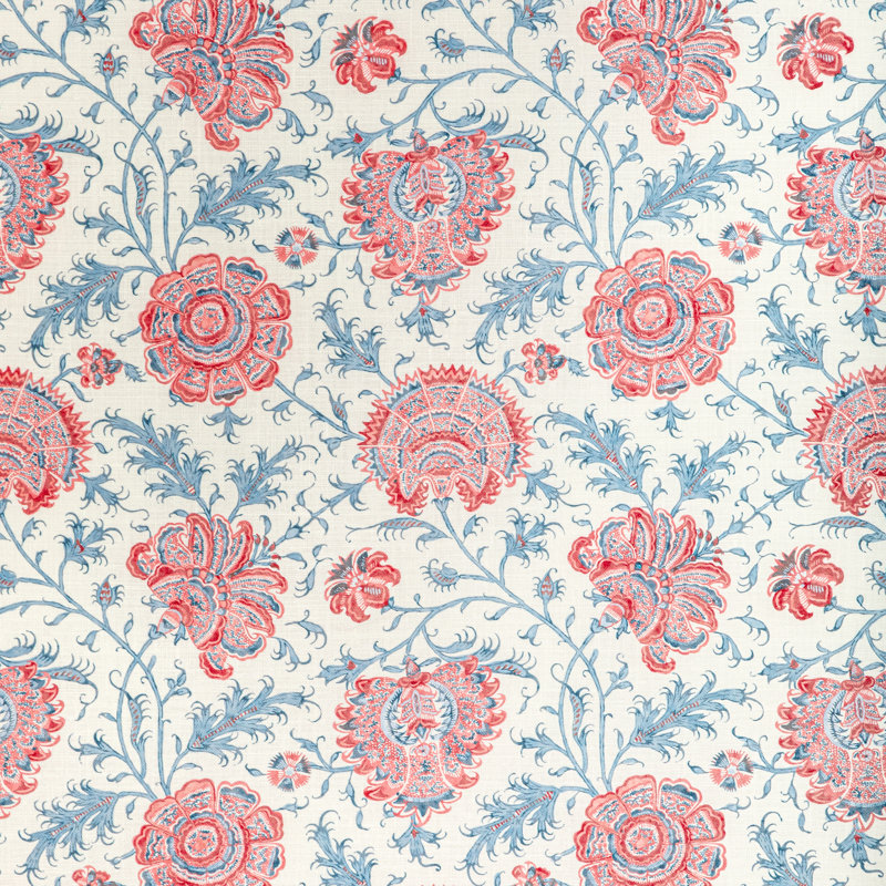 Indiennes Floral Fabric, Berry