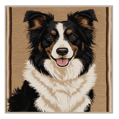 Washable Border Collie Dogs Area Rug