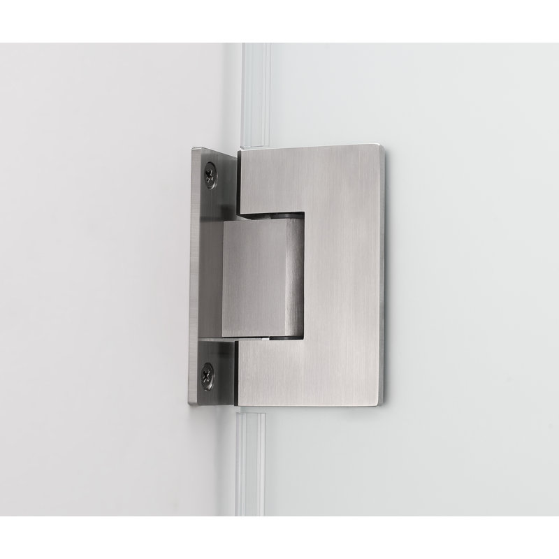 Belmore 52 x 72 Hinged Frameless Shower Door, Stainless Steel, Frosted