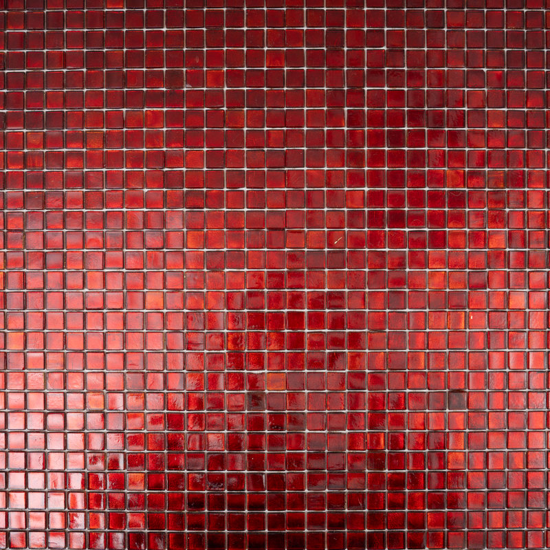 Skosh 0.6" x 0.6" Glass Grid Mosaic Wall & Floor Tile , Ruby Red