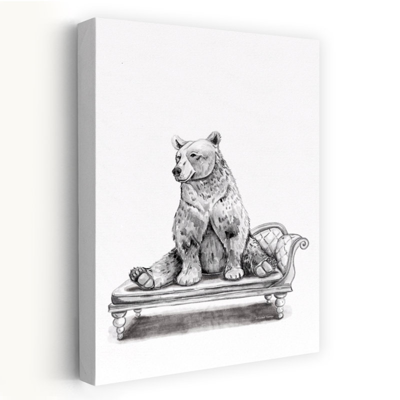 Méridienne ours - Art contemporain sur un canapé, H 48 po x l 32 po