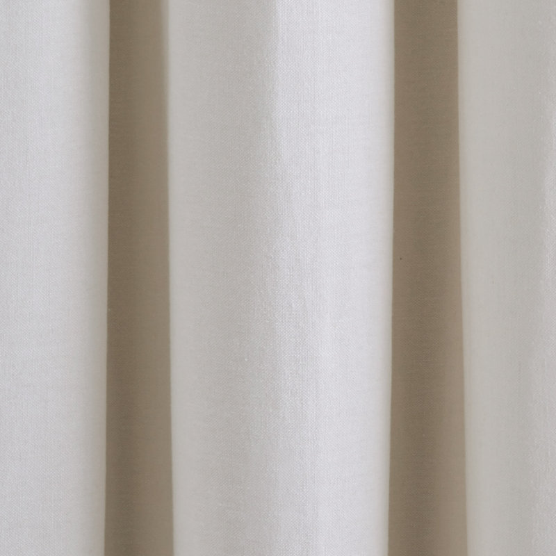 Aubin Linen Semi Sheer Single Curtain Panel, White, 140 W x 350 D cm