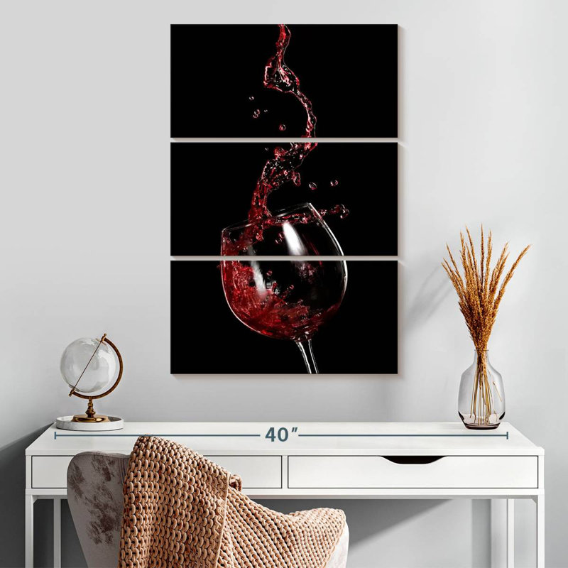 Yarlin Red Wine Splash, 32" H x 20" W