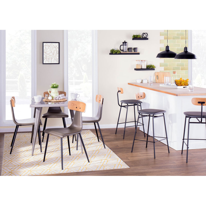 Marie Metal Dining Table, Silver, 30" H x 32" L x 32" W