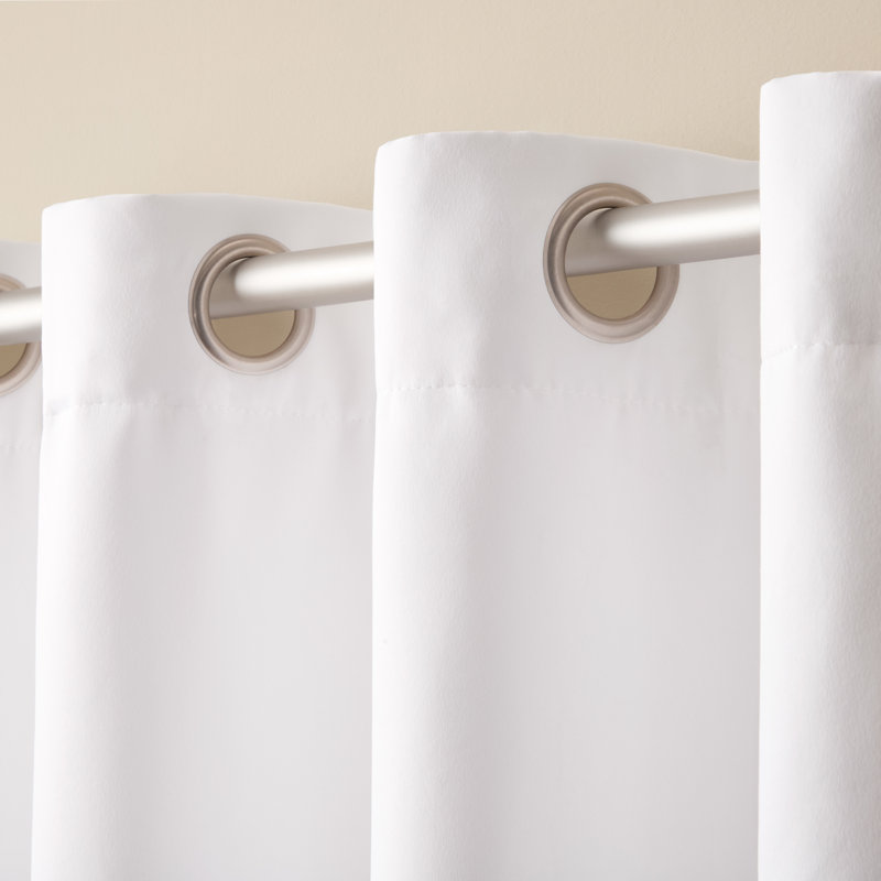  Oslo Double Layer Room Darkening and Sheer Grommet Top Curtains 2-Pack, White, 52" W x 96" L