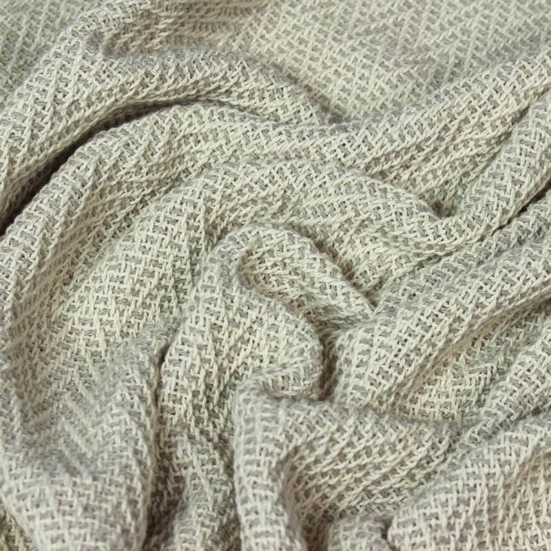 Jasper Cotton Chevron / Zig Zag Blanket/Throw, Feather