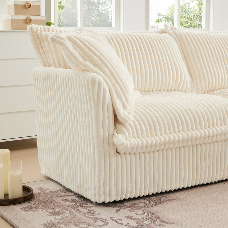 Canapé confortable à revêtement amovible pour le salon, rehaussant le style et la détente, H 34,6 po x l 156,6 po x P 33 po