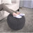 Bordeaux  Knitted Cotton Round Pouf