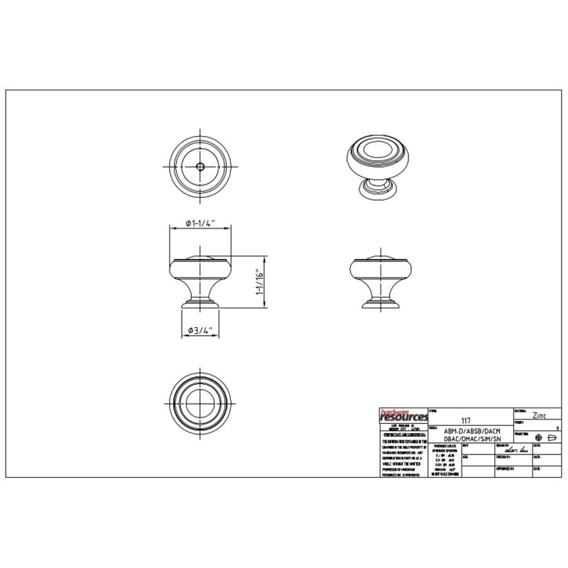 Bremen I 1 1/4" Diameter Mushroom Knob, Distressed Antique Silver